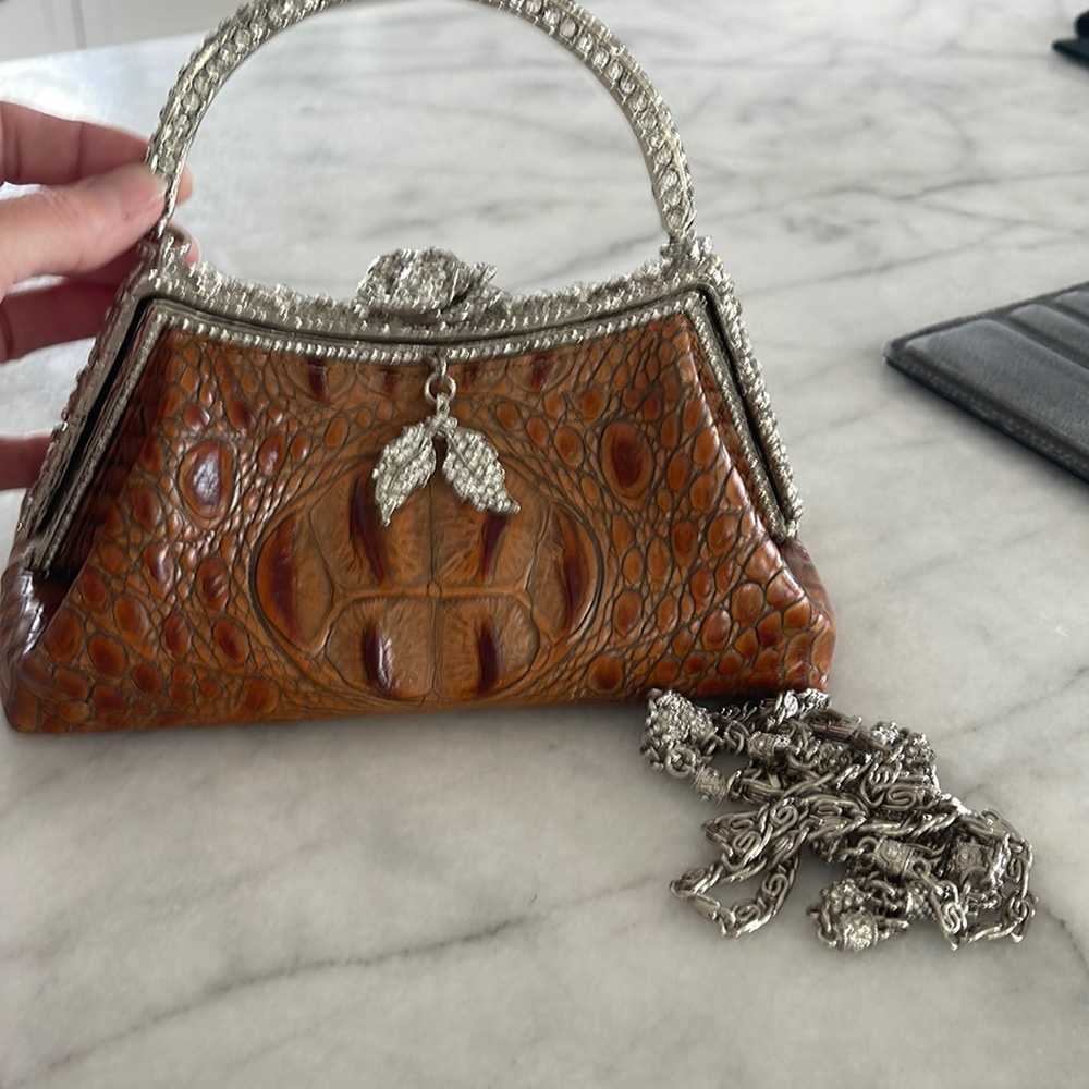 Beautiful sparkly embossed leather handbag